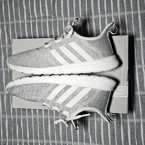 Adidas Women's Cloudfoam Pure 2.0 Light Gray and White Sneakers Size 9 - Picture 6 of 13